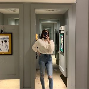 White fluffy sweater pacsun